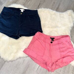 H&M Women's Pink and Navy Shorts Set